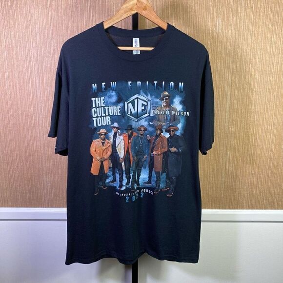 Jerzees Charlie Wilson New Edition The Culture Tour 2022 Band T-Shirt Black XL - Picture 1 of 5